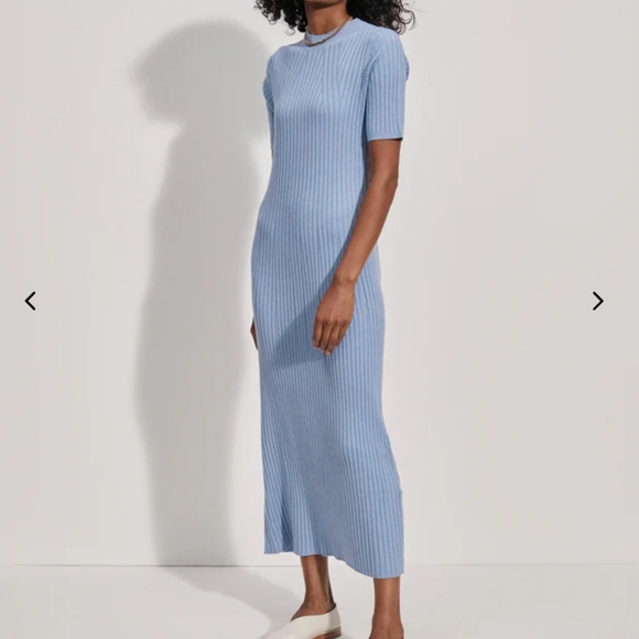 Varley Maeve Ribbed Dress in Ashley Blue XXS NWT - Picture 9 of 13